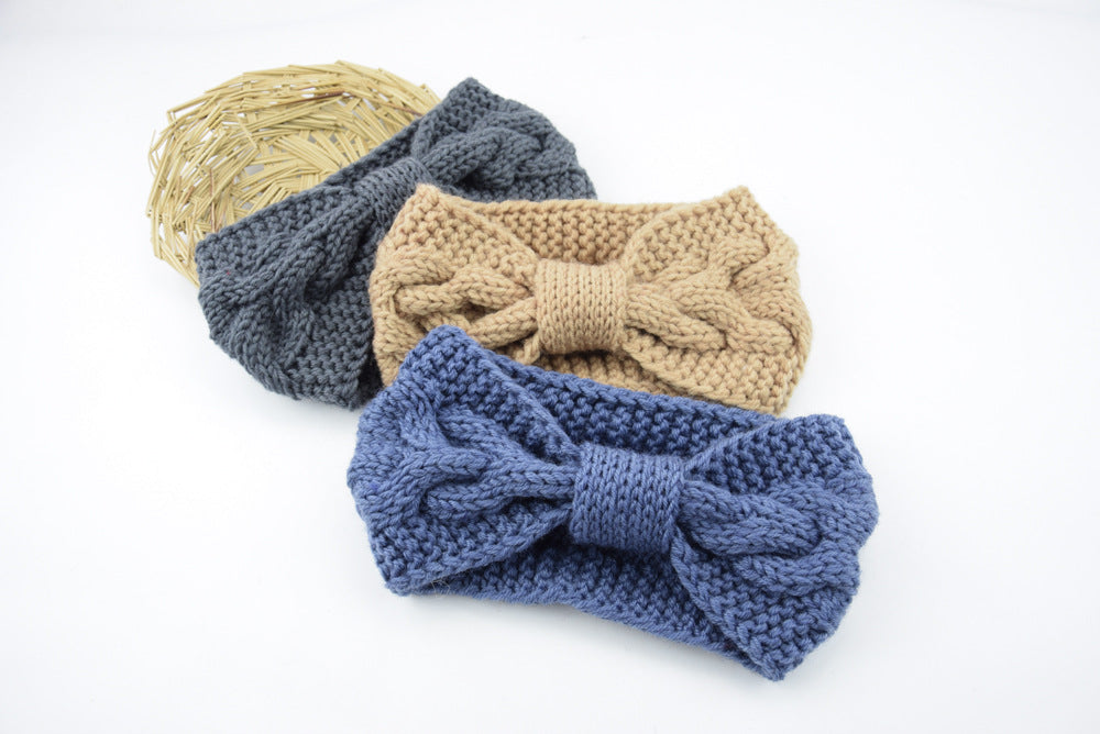 Knitted Braids Wide Headband Head Wrap Elastic Wool Ear Hairband Turban Knotted 1