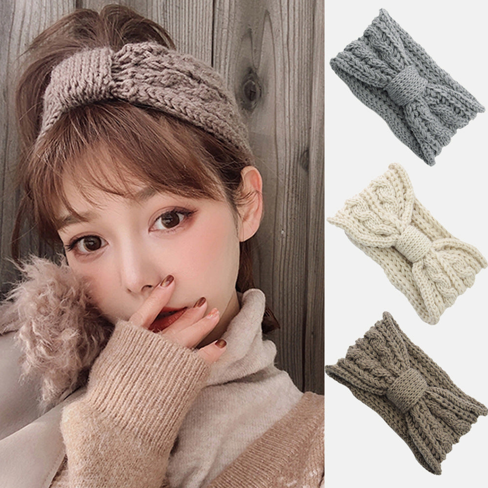 Knitted Braids Wide Headband Head Wrap Elastic Wool Ear Hairband Turban Knotted 2