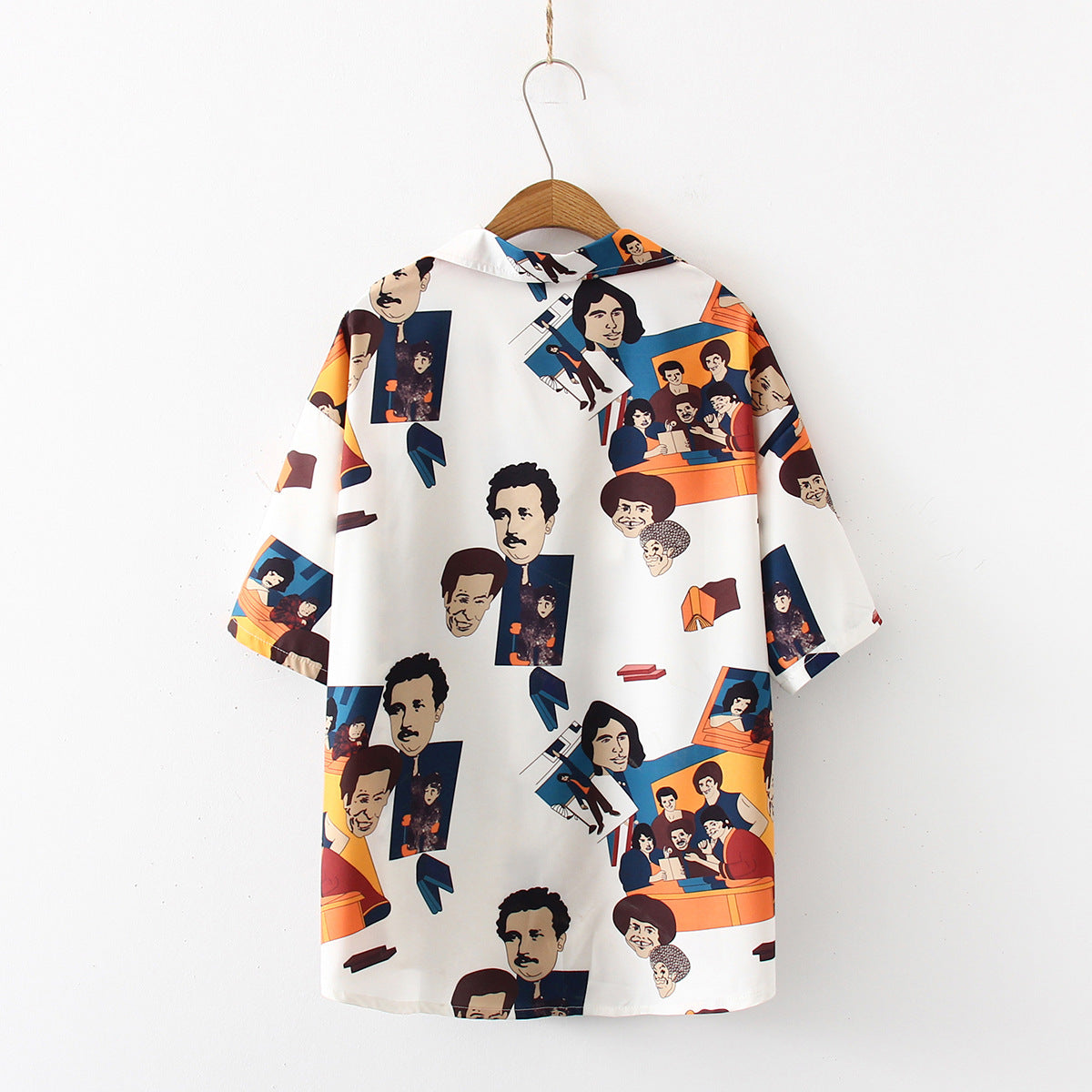 Short Sleeves Chic Funky Cartoon Prints CHIFFON Shirt BLOUSE Soft