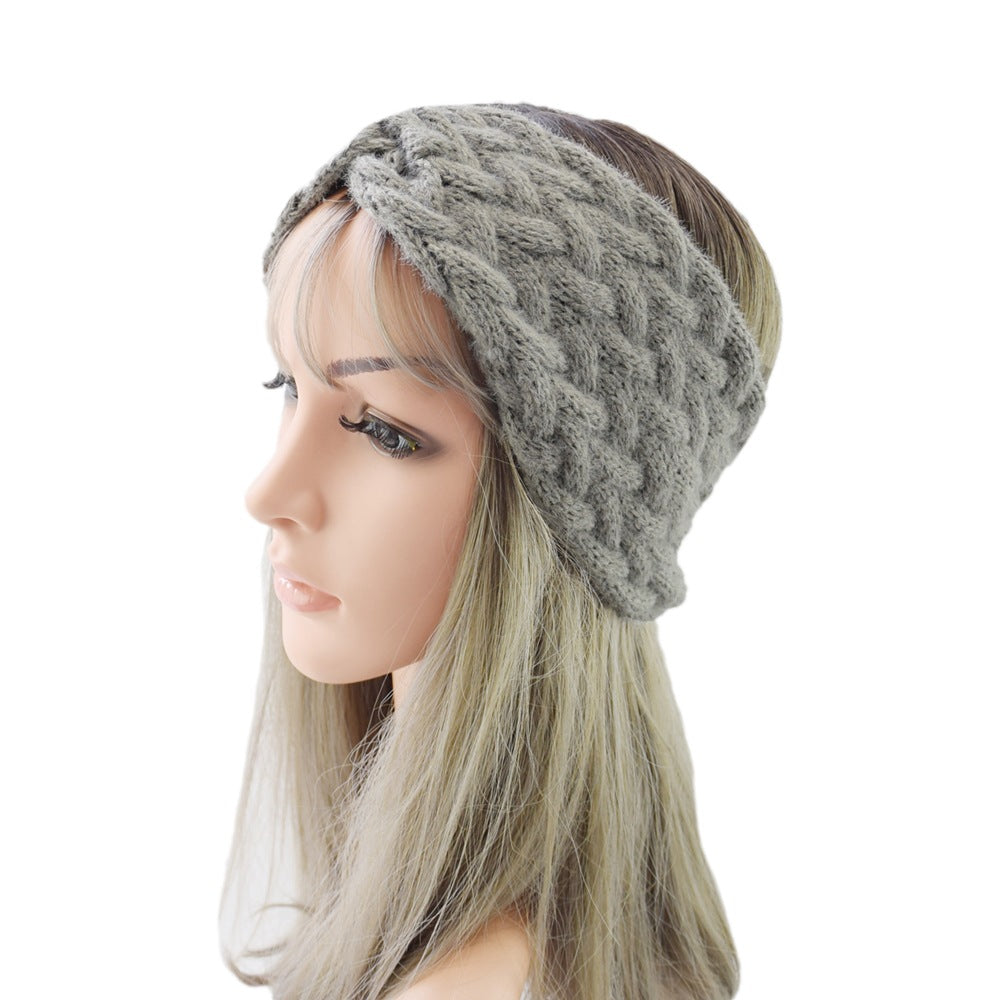 Fluffy Thick Twisted Knitted Braids Wide Headband Head Wrap Elastic Wool Ear Hairband Turban