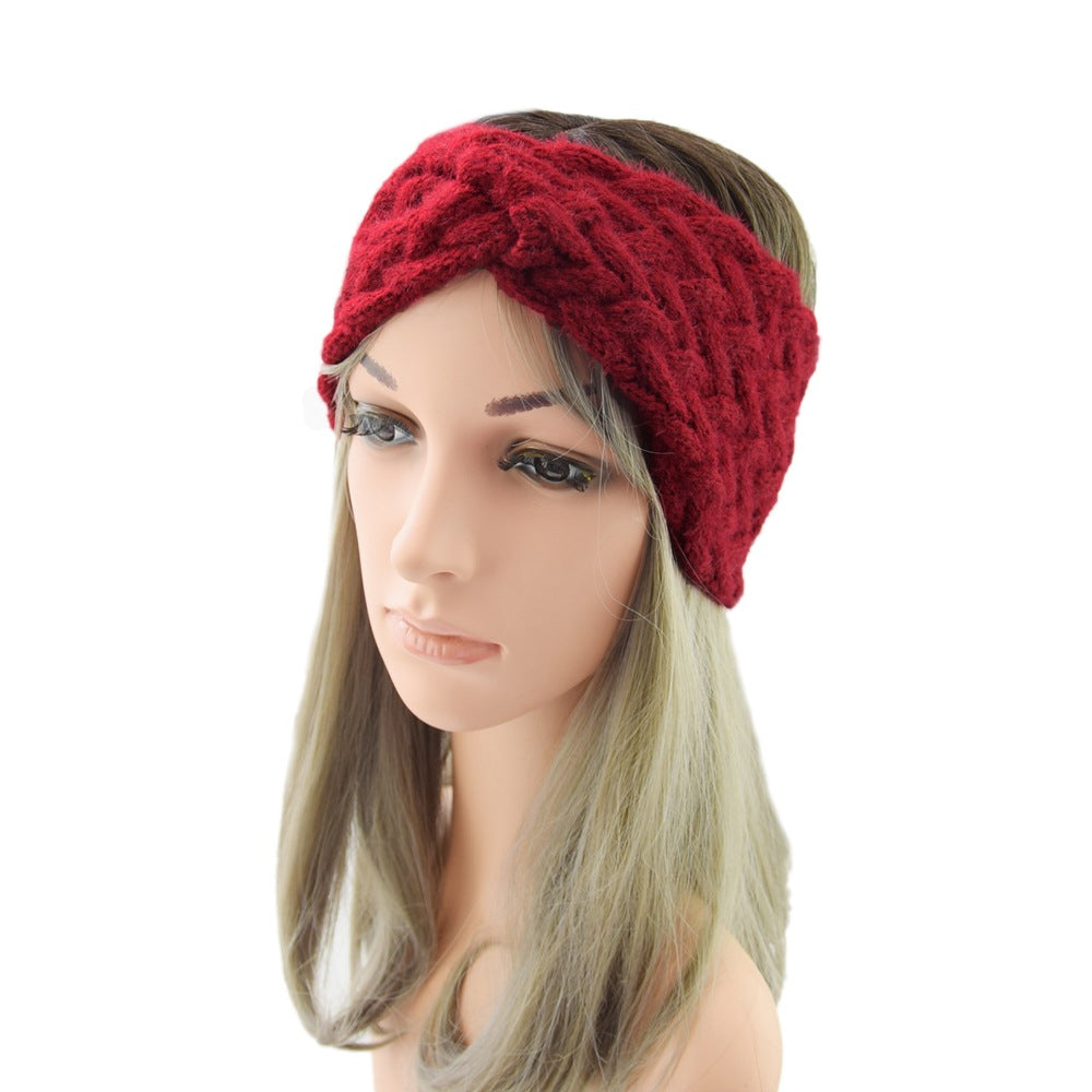 Fluffy Thick Twisted Knitted Braids Wide Headband Head Wrap Elastic Wool Ear Hairband Turban