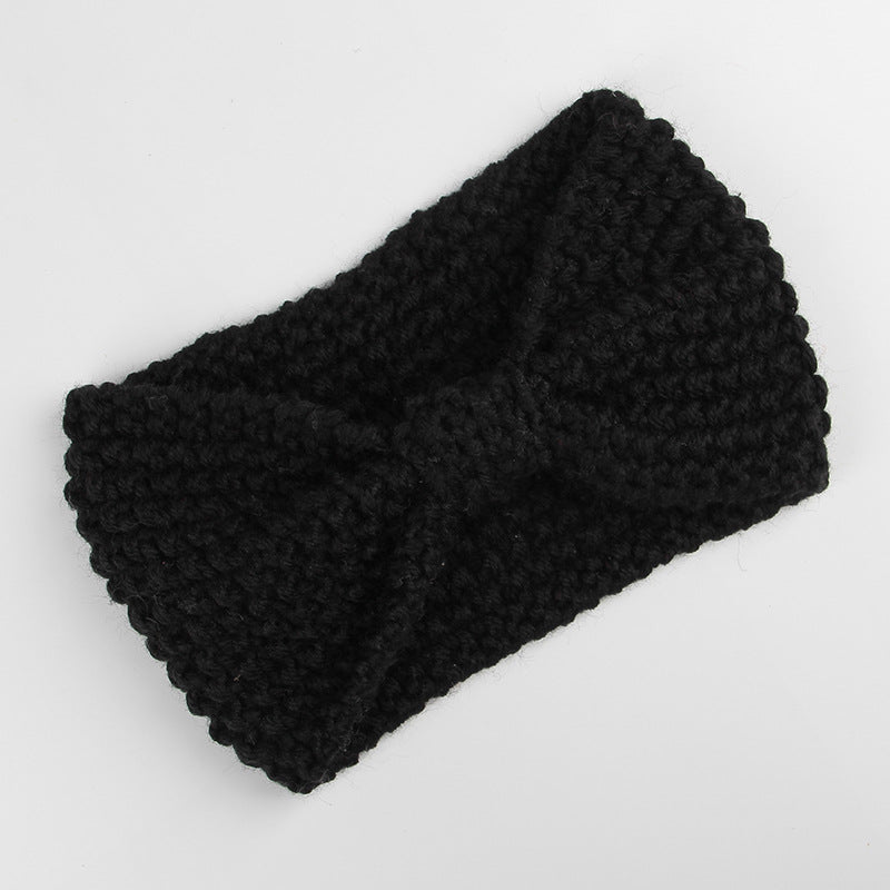Knitted Braids Wide Headband Head Wrap Elastic Wool Ear Hairband Turban Knotted Corn