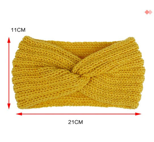 Knitted Braids Wide Headband Head Wrap Elastic Wool Ear Hairband Turban 8