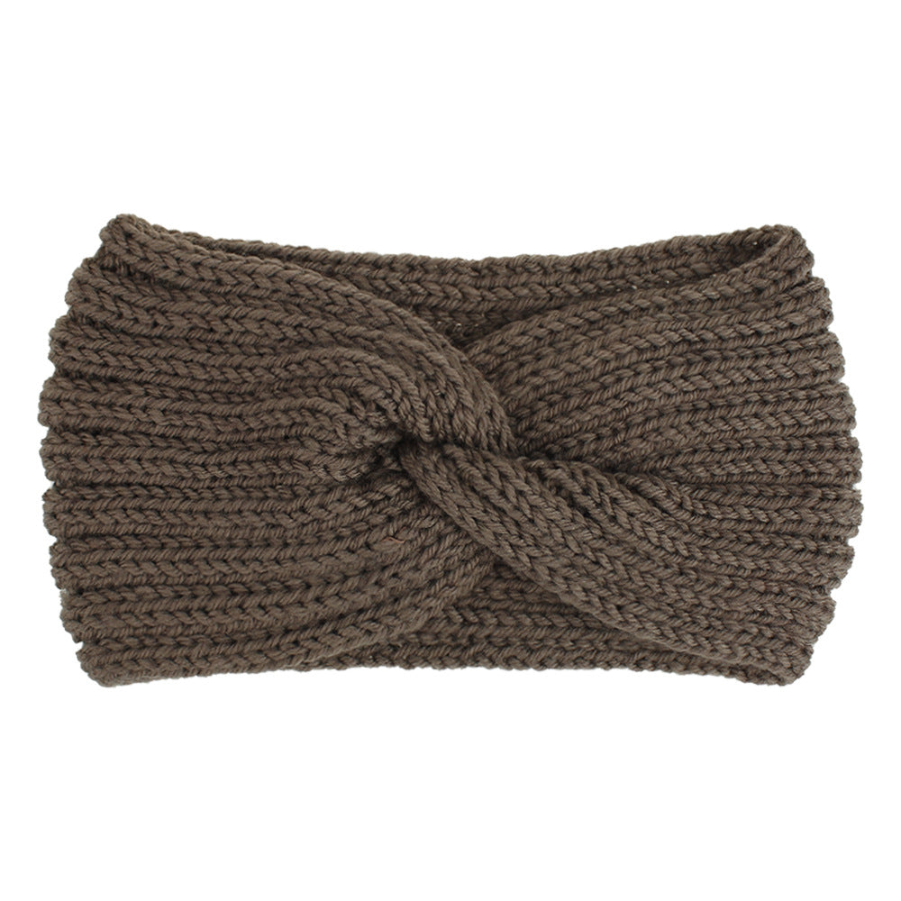 Knitted Braids Wide Headband Head Wrap Elastic Wool Ear Hairband Turban 8