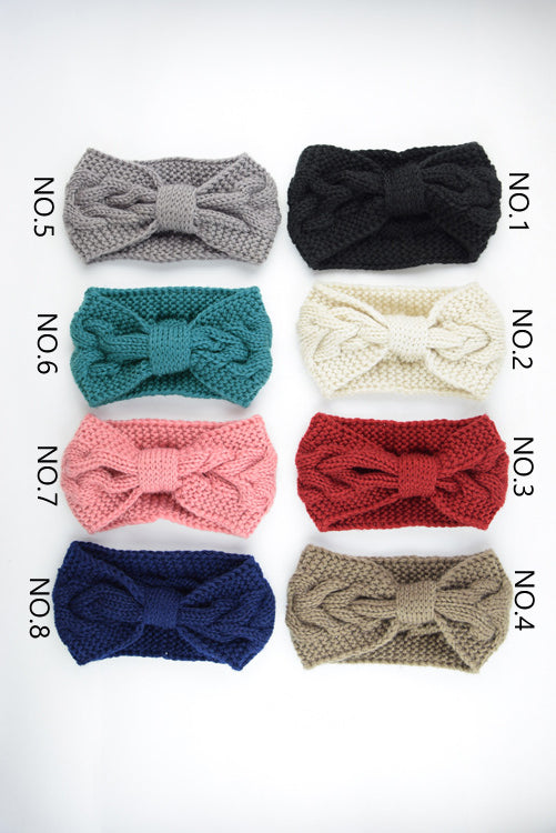Knitted Braids Wide Headband Head Wrap Elastic Wool Ear Hairband Turban Knotted 1