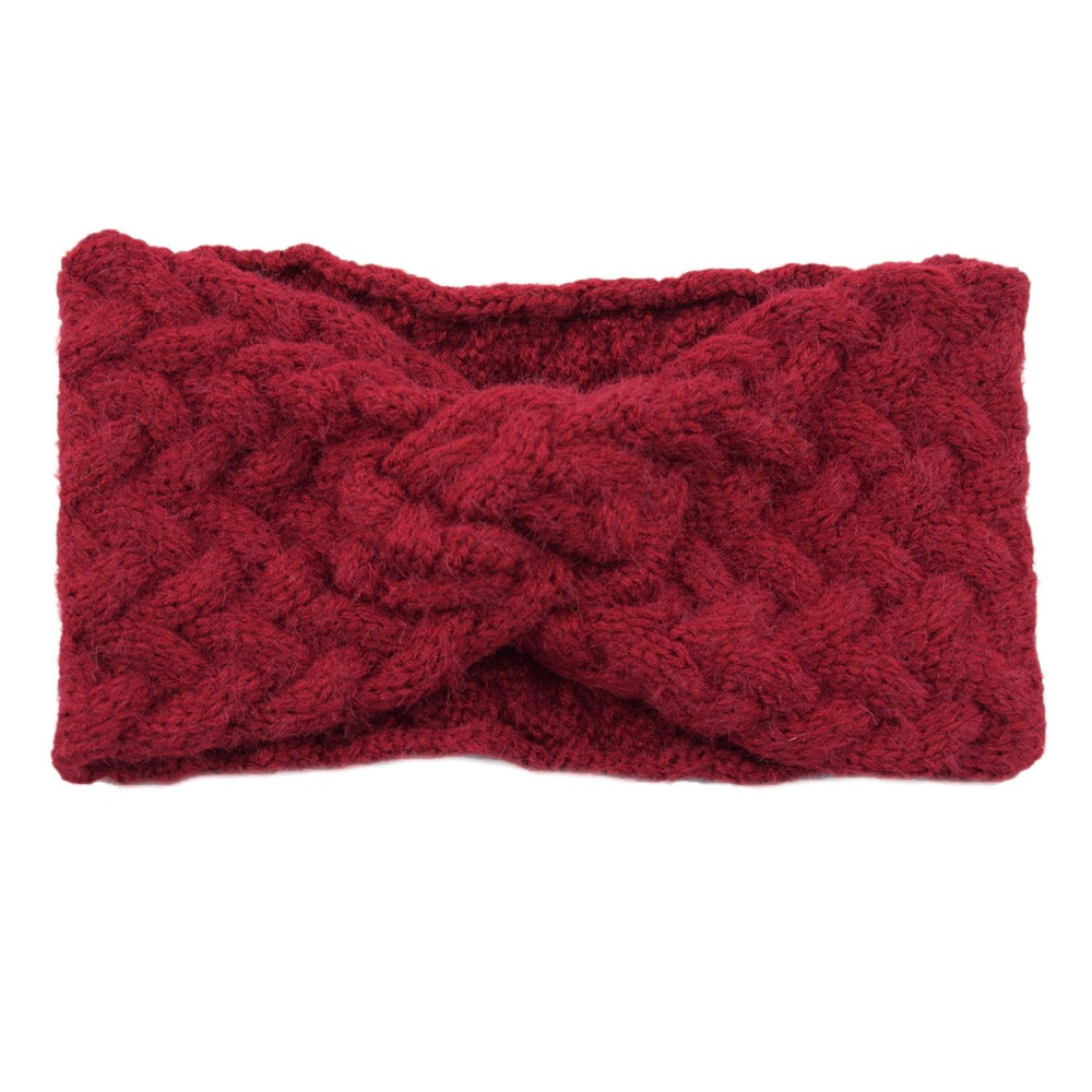 Fluffy Thick Twisted Knitted Braids Wide Headband Head Wrap Elastic Wool Ear Hairband Turban