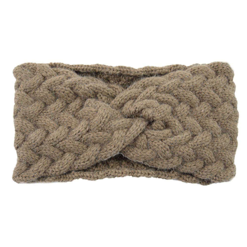 Fluffy Thick Twisted Knitted Braids Wide Headband Head Wrap Elastic Wool Ear Hairband Turban