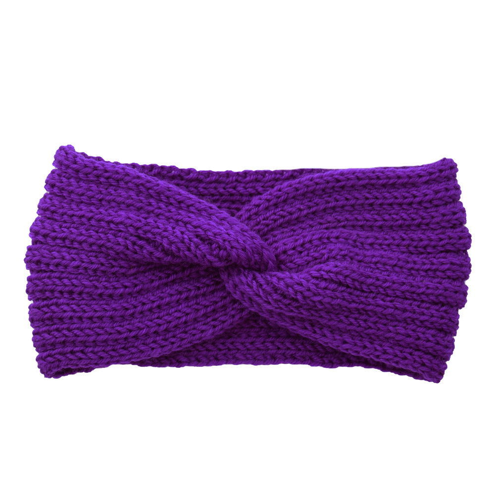 Knitted Braids Wide Headband Head Wrap Elastic Wool Ear Hairband Turban 8