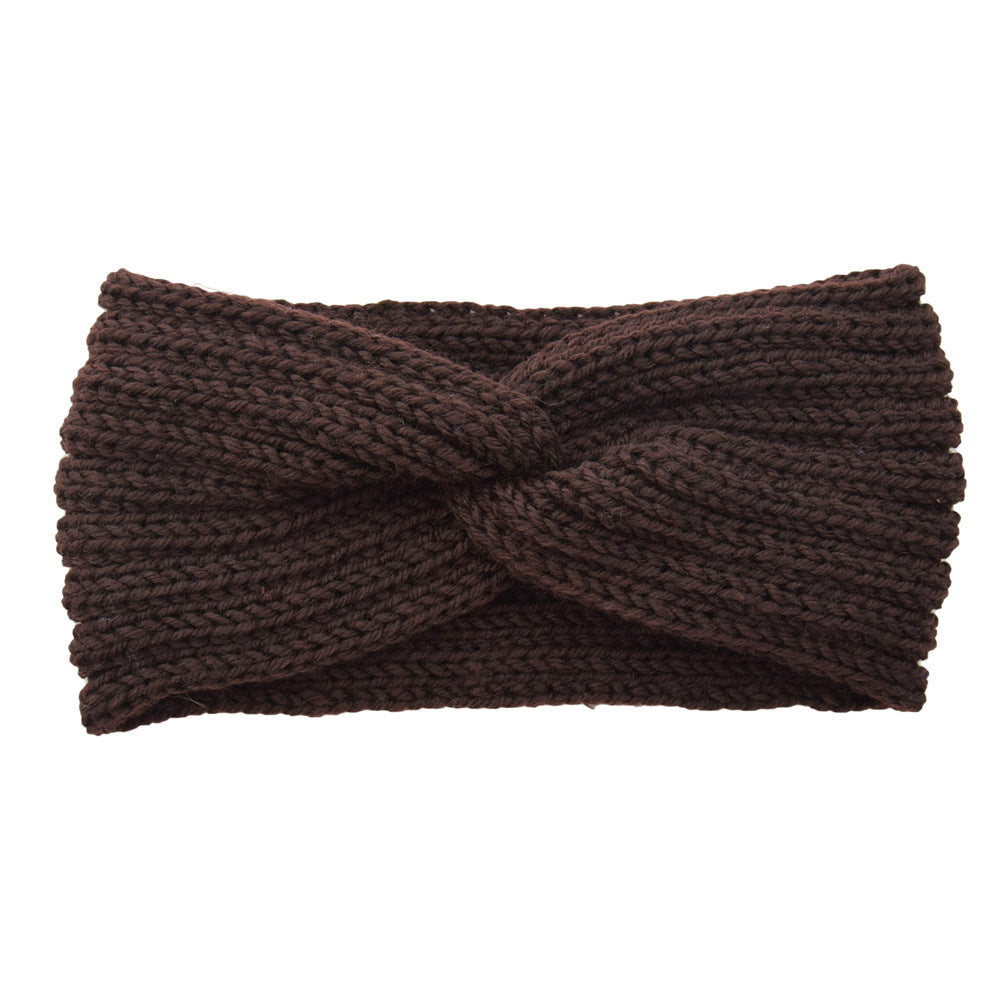 Knitted Braids Wide Headband Head Wrap Elastic Wool Ear Hairband Turban 8