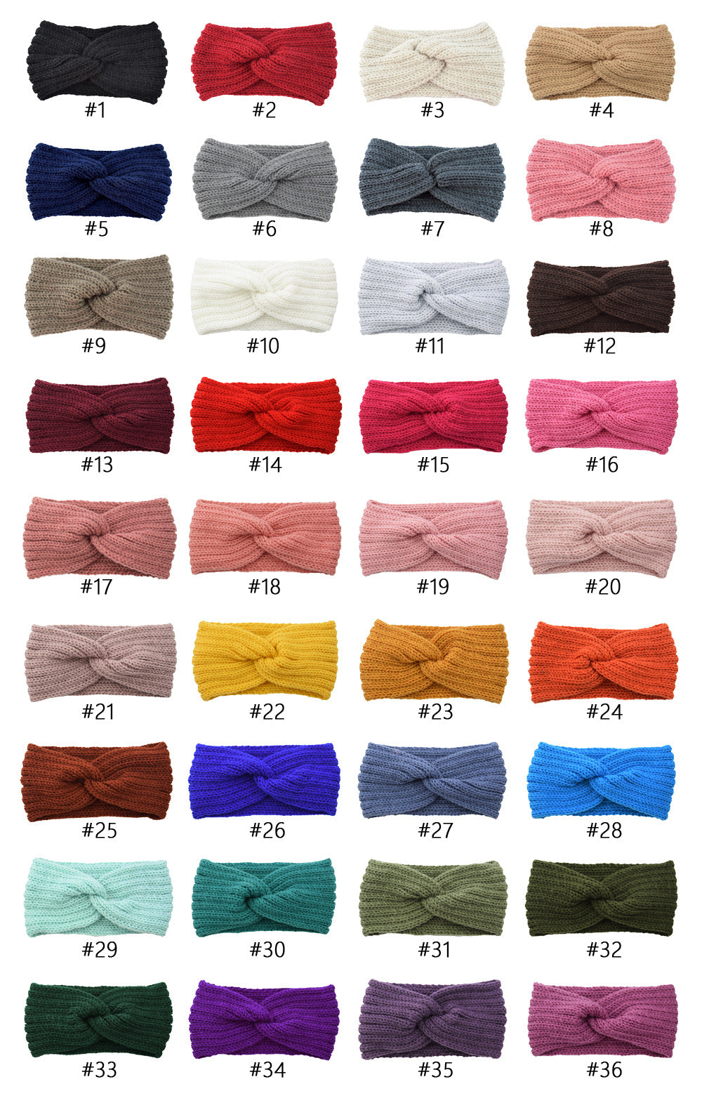 Knitted Braids Wide Headband Head Wrap Elastic Wool Ear Hairband Turban 8