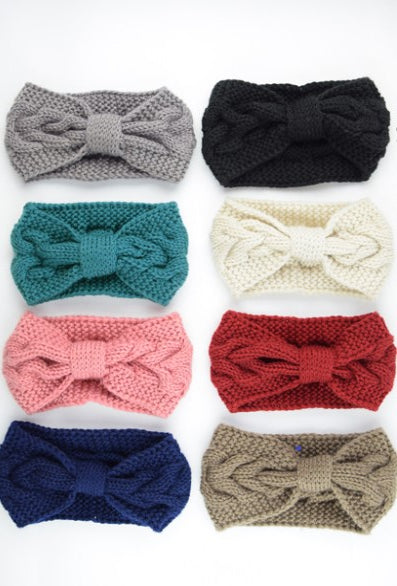 Knitted Braids Wide Headband Head Wrap Elastic Wool Ear Hairband Turban Knotted 1