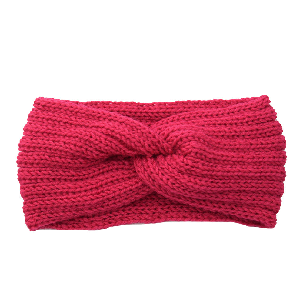 Knitted Braids Wide Headband Head Wrap Elastic Wool Ear Hairband Turban 8