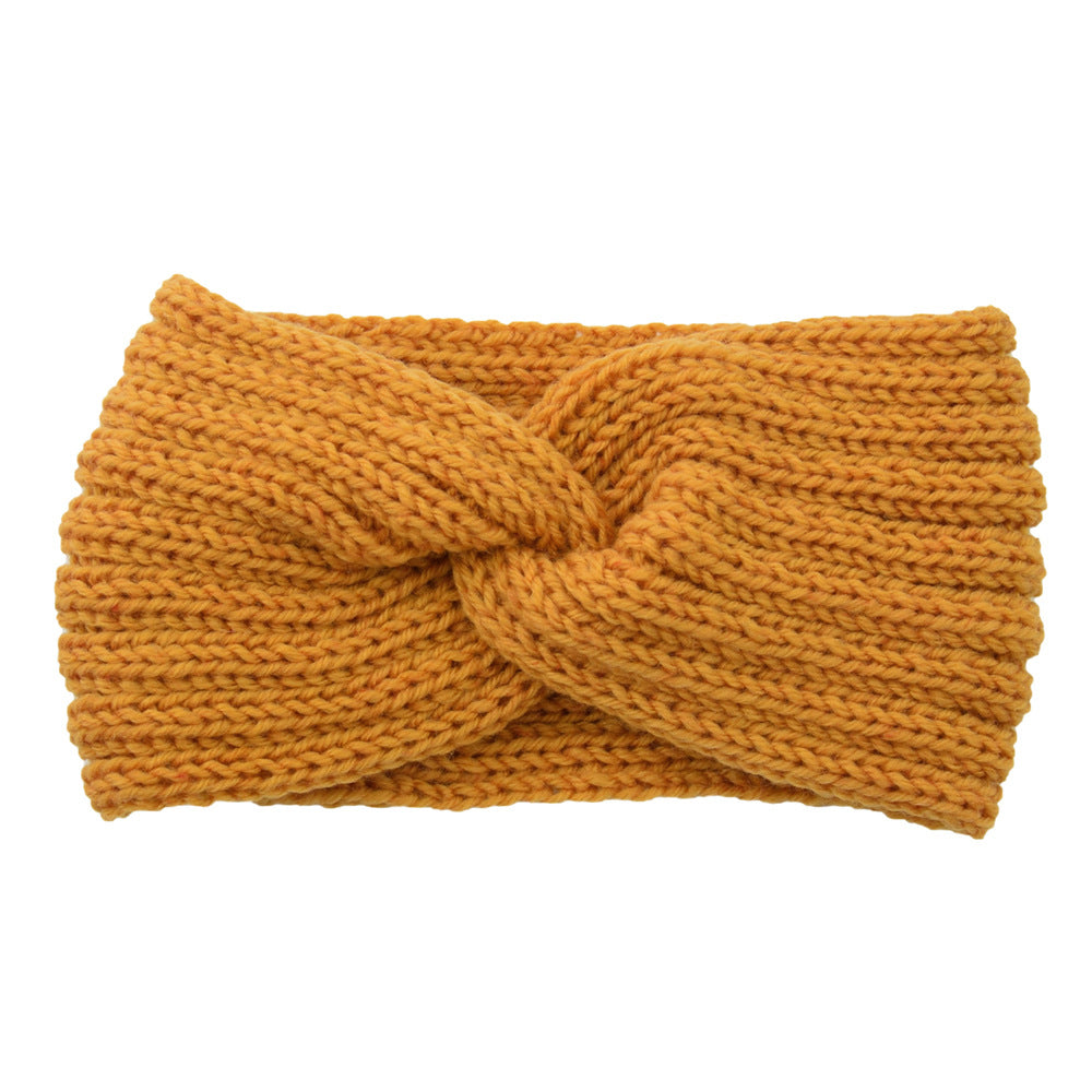 Knitted Braids Wide Headband Head Wrap Elastic Wool Ear Hairband Turban 8