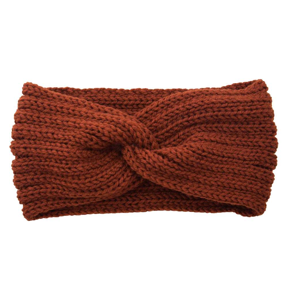 Knitted Braids Wide Headband Head Wrap Elastic Wool Ear Hairband Turban 8