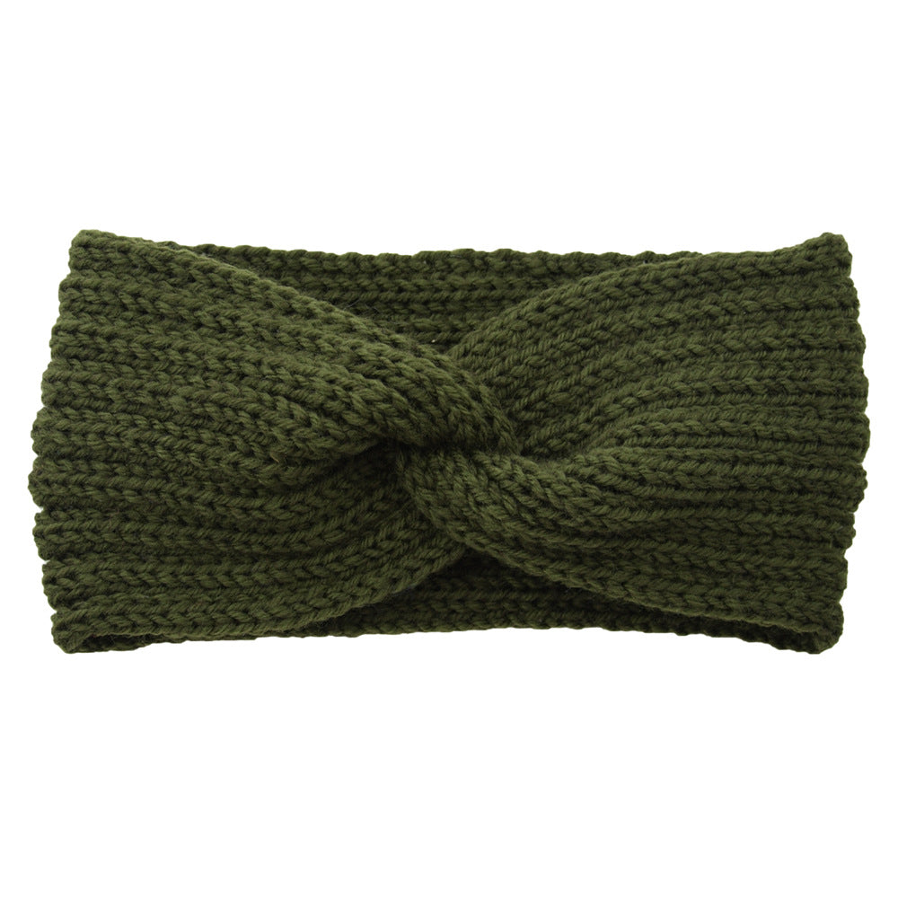 Knitted Braids Wide Headband Head Wrap Elastic Wool Ear Hairband Turban 8