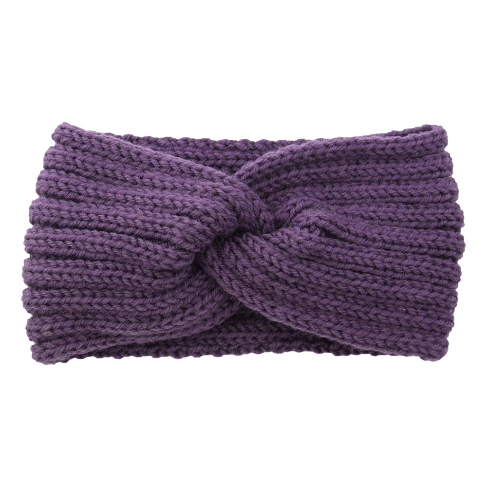 Knitted Braids Wide Headband Head Wrap Elastic Wool Ear Hairband Turban 8
