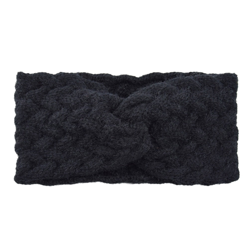Fluffy Thick Twisted Knitted Braids Wide Headband Head Wrap Elastic Wool Ear Hairband Turban