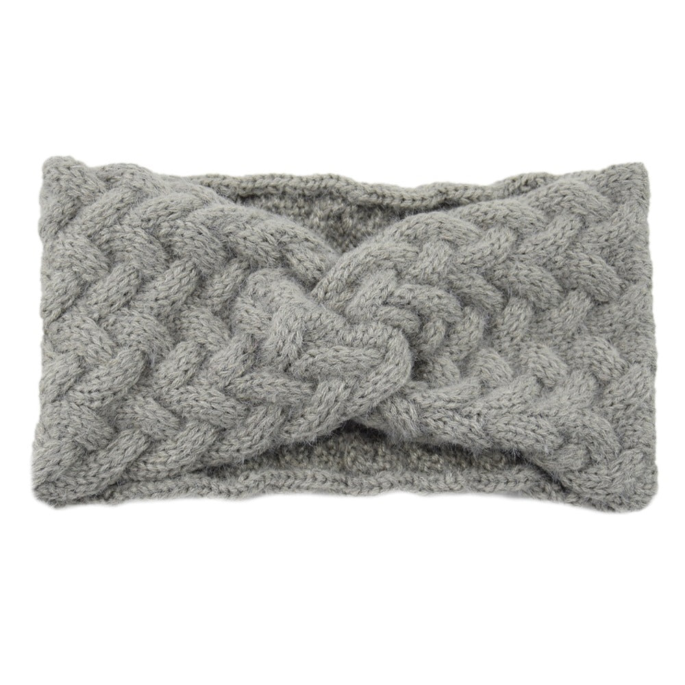 Fluffy Thick Twisted Knitted Braids Wide Headband Head Wrap Elastic Wool Ear Hairband Turban