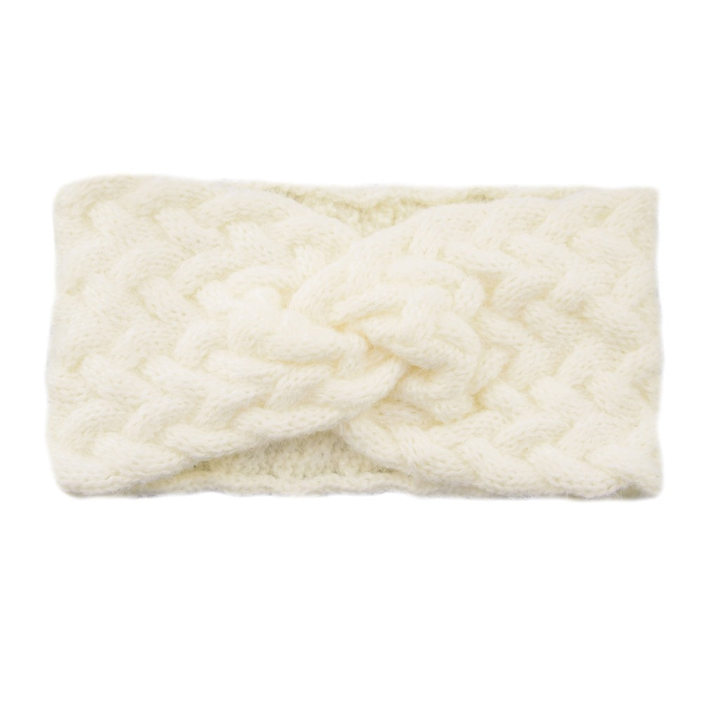 Fluffy Thick Twisted Knitted Braids Wide Headband Head Wrap Elastic Wool Ear Hairband Turban