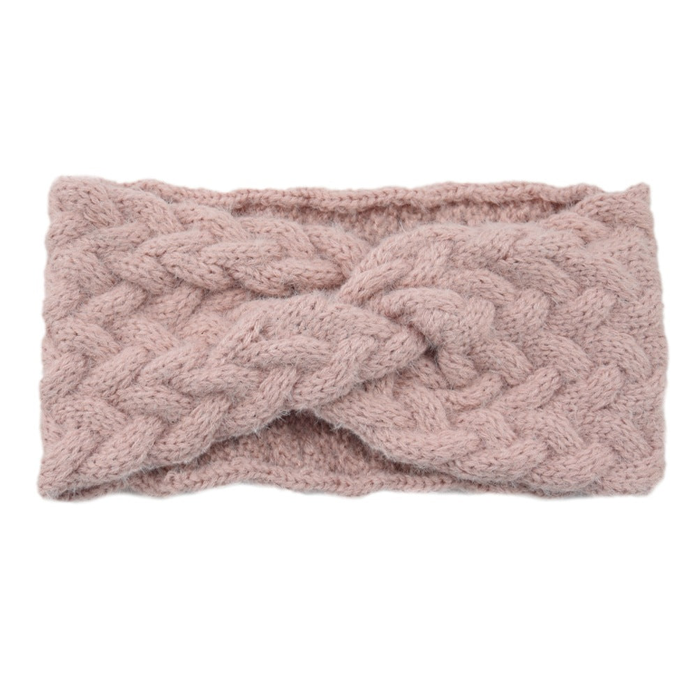 Fluffy Thick Twisted Knitted Braids Wide Headband Head Wrap Elastic Wool Ear Hairband Turban