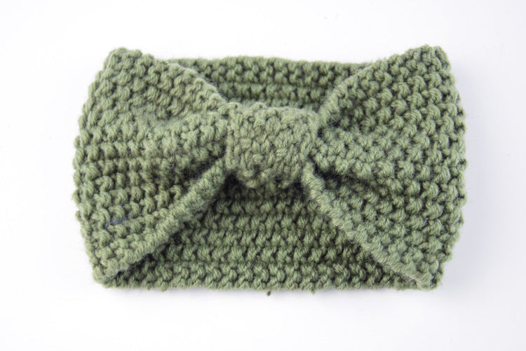 Knitted Braids Wide Headband Head Wrap Elastic Wool Ear Hairband Turban Knotted Corn