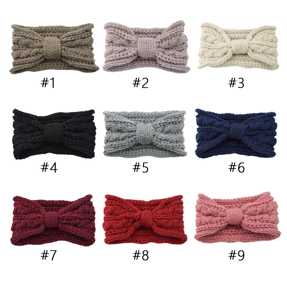 Knitted Braids Wide Headband Head Wrap Elastic Wool Ear Hairband Turban Knotted 2
