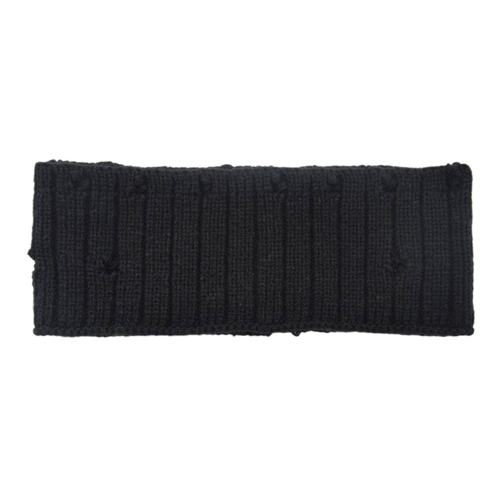 Holes Knitted Braids Wide Headband Head Wrap Elastic Wool Ear Hairband Turban 8
