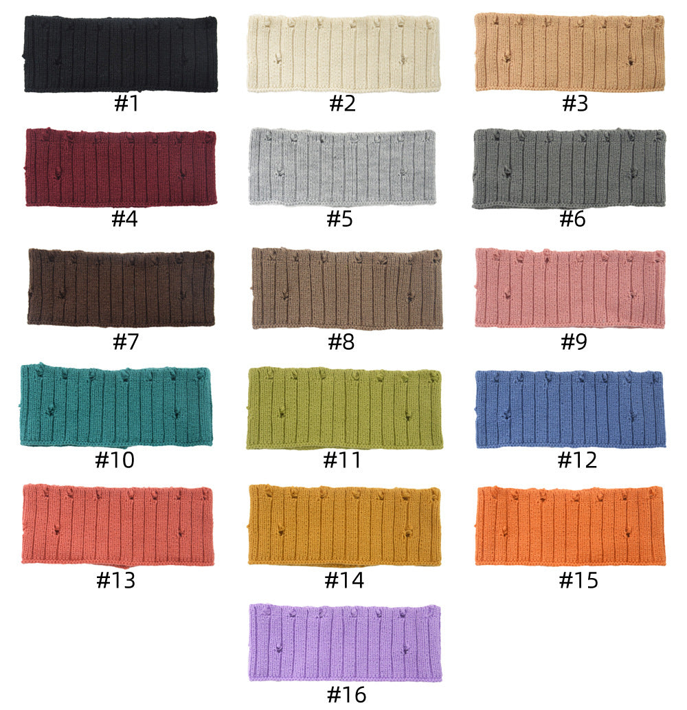 Holes Knitted Braids Wide Headband Head Wrap Elastic Wool Ear Hairband Turban 8