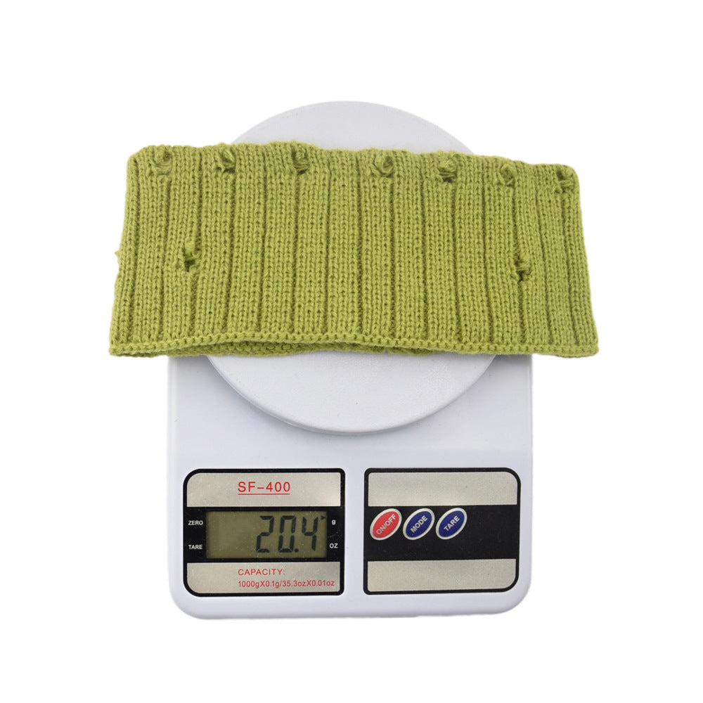 Holes Knitted Braids Wide Headband Head Wrap Elastic Wool Ear Hairband Turban 8