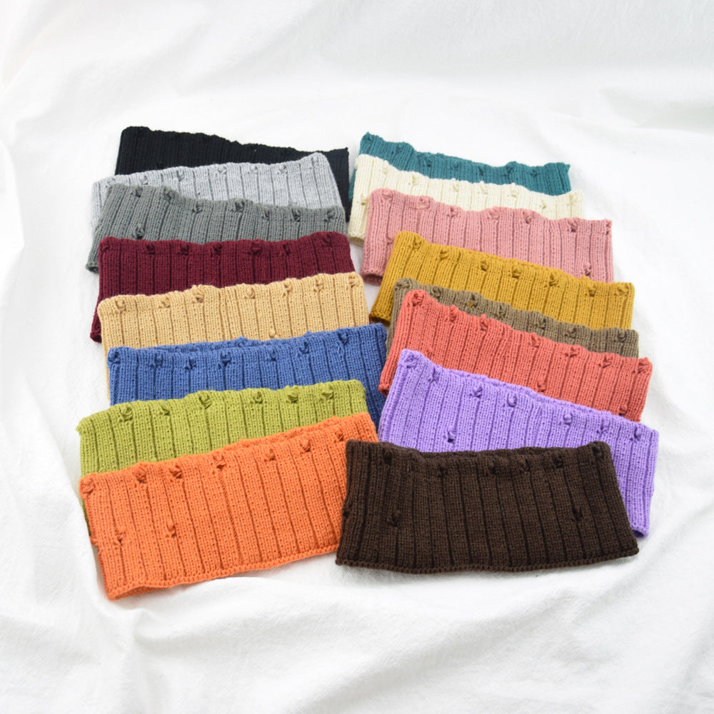 Holes Knitted Braids Wide Headband Head Wrap Elastic Wool Ear Hairband Turban 8