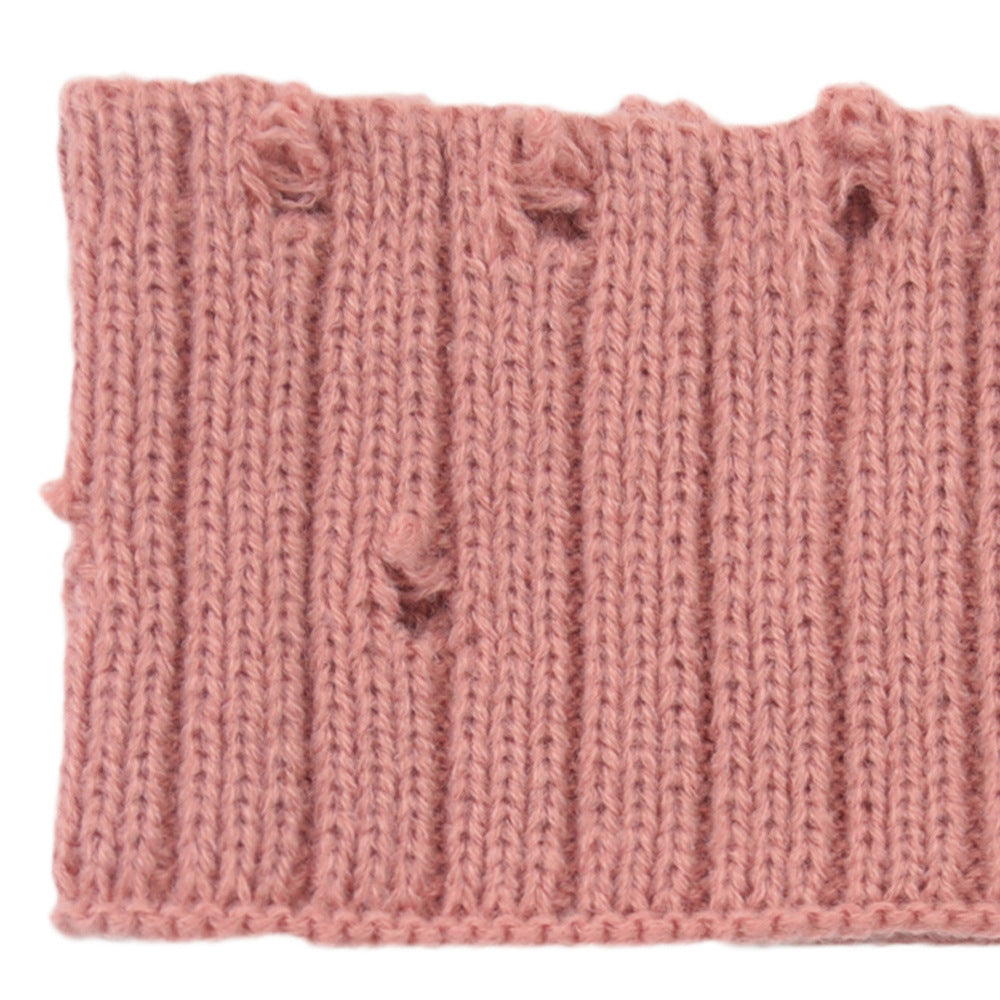 Holes Knitted Braids Wide Headband Head Wrap Elastic Wool Ear Hairband Turban 8