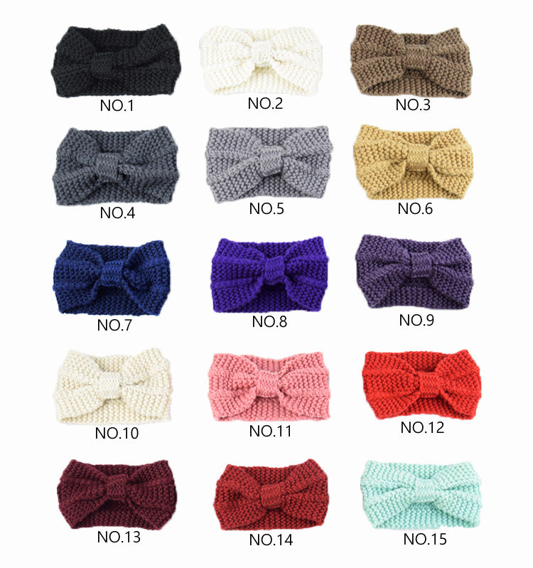 Knitted Braids Wide Headband Head Wrap Elastic Wool Ear Hairband Turban Knotted Corn Lines