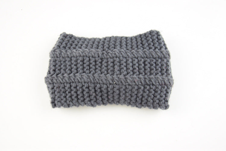 Knitted Braids Wide Headband Head Wrap Elastic Wool Ear Hairband Turban Knotted Corn Lines