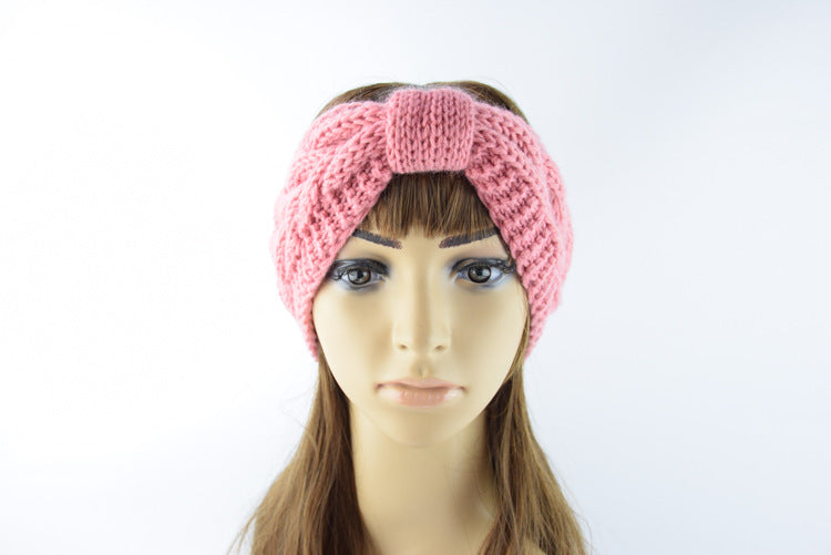 Knitted Braids Wide Headband Head Wrap Elastic Wool Ear Hairband Turban Knotted 1