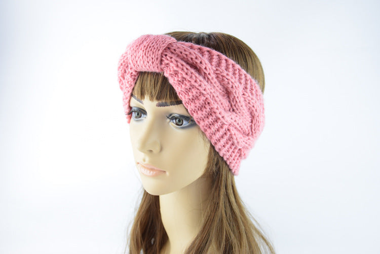 Knitted Braids Wide Headband Head Wrap Elastic Wool Ear Hairband Turban Knotted 1
