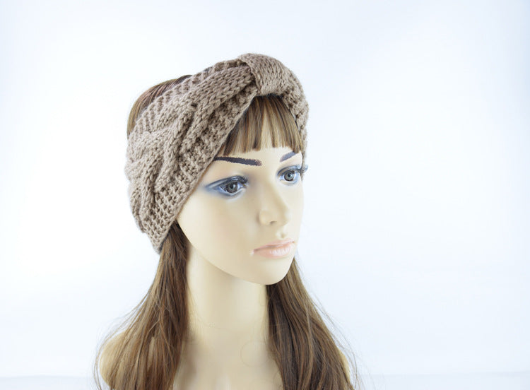 Knitted Braids Wide Headband Head Wrap Elastic Wool Ear Hairband Turban Knotted 1