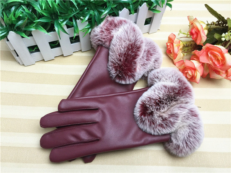Ladies Faux leather/fur Winter Premium Gloves Touchscreen fleece Lined UK