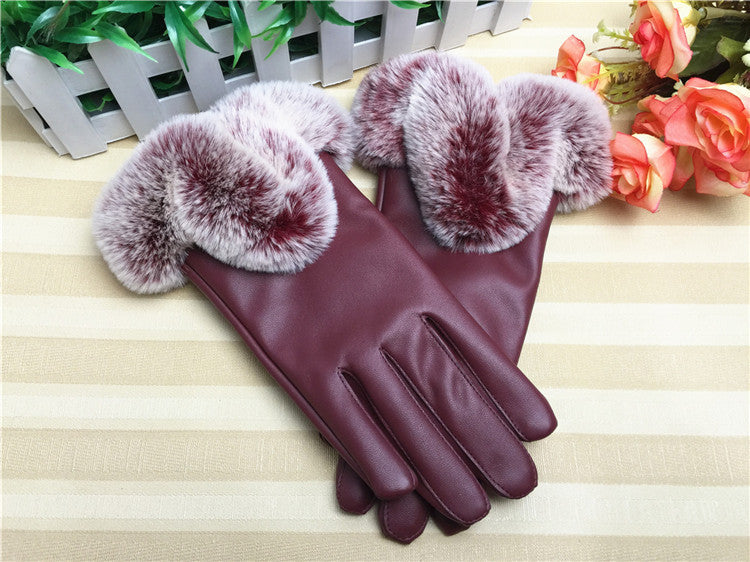 Ladies Faux leather/fur Winter Premium Gloves Touchscreen fleece Lined UK
