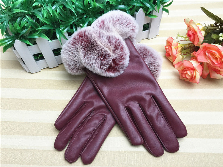 Ladies Faux leather/fur Winter Premium Gloves Touchscreen fleece Lined UK