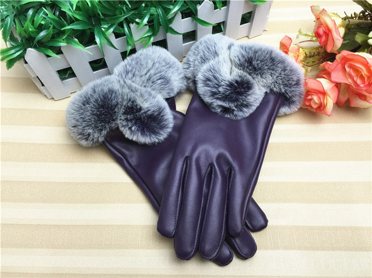 Ladies Faux leather/fur Winter Premium Gloves Touchscreen fleece Lined UK