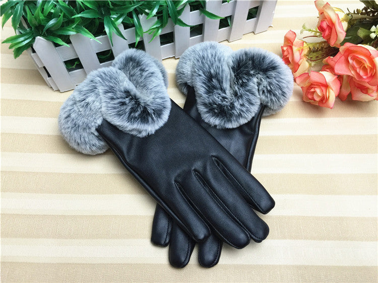 Ladies Faux leather/fur Winter Premium Gloves Touchscreen fleece Lined UK