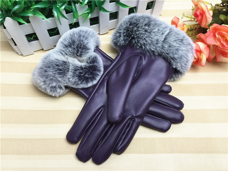 Ladies Faux leather/fur Winter Premium Gloves Touchscreen fleece Lined UK