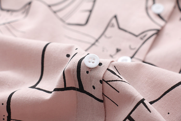 Funky Cotton Cats Print Shirt Loose Fit