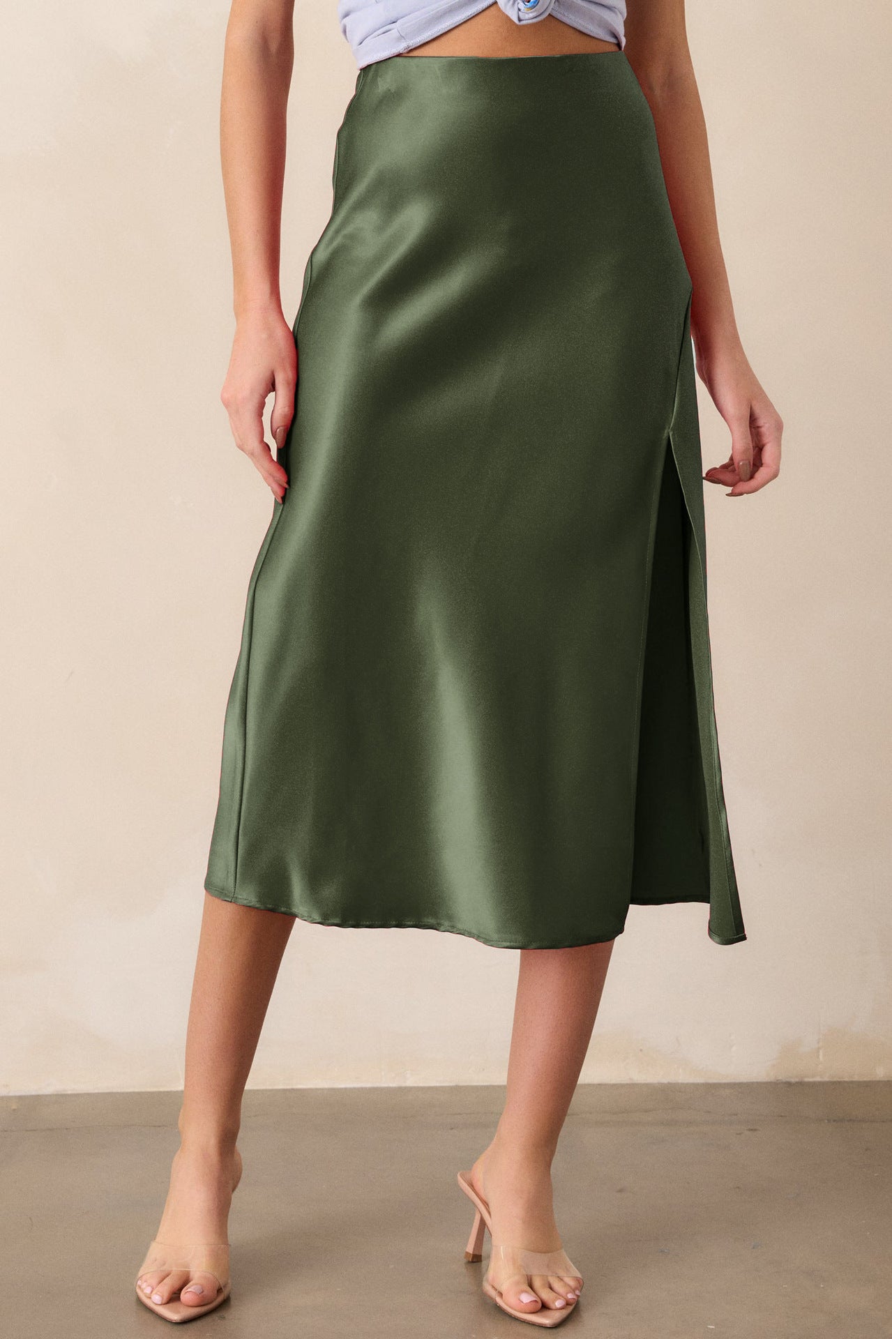 Skirt Satin Split front