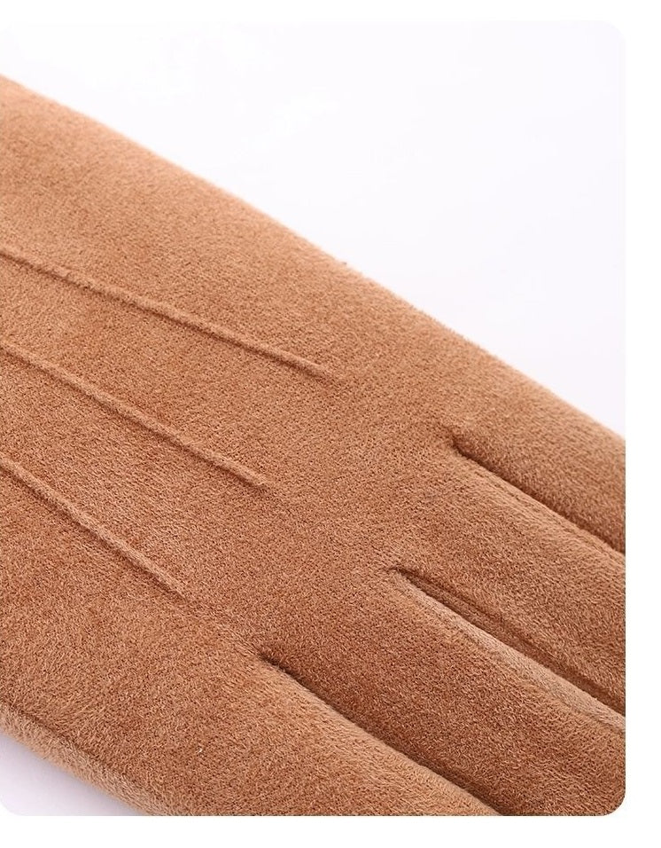 Ladies Women Winter Gloves Touch Screen Fleece Suede Warm Soft Fur Lined Thermal