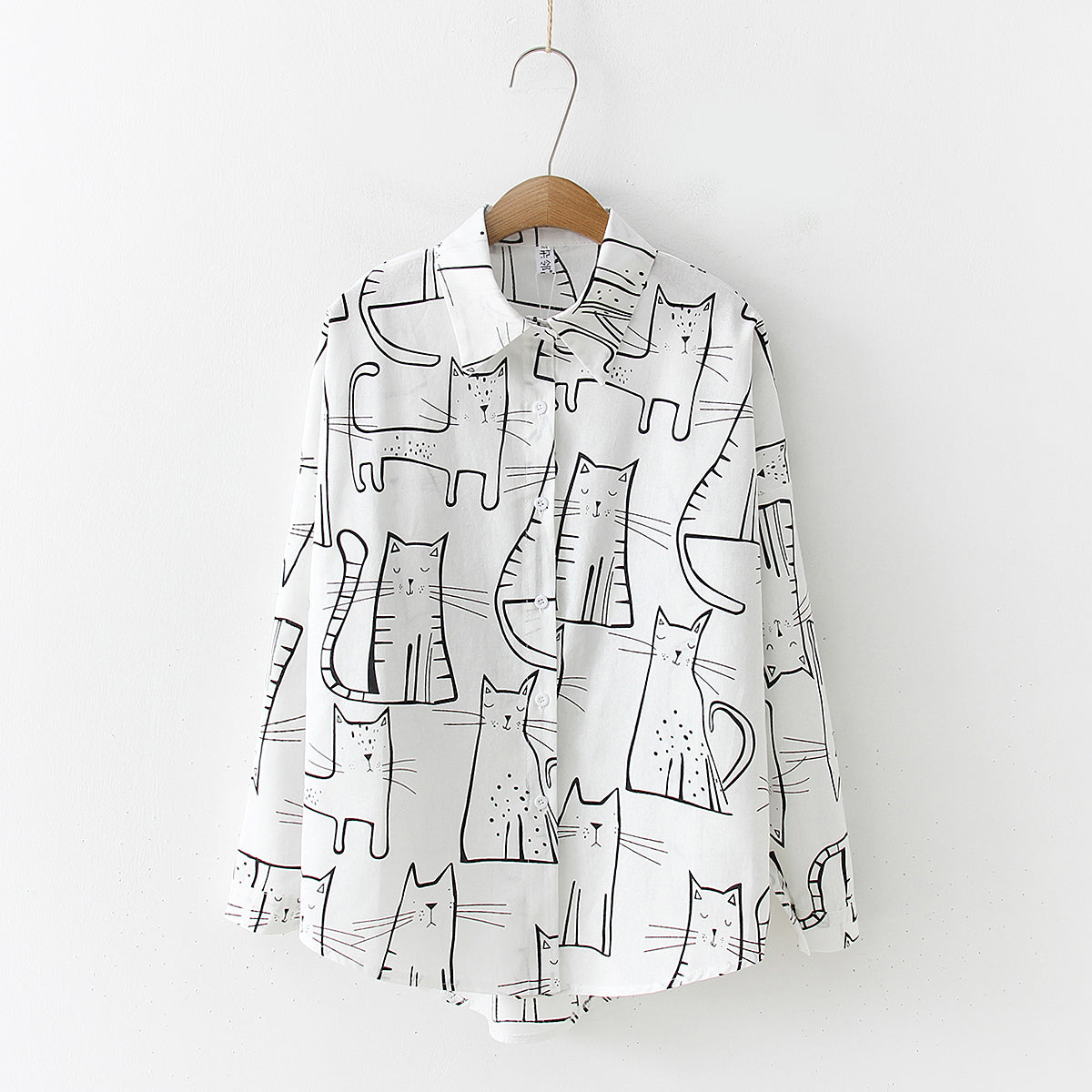 Funky Cotton Cats Print Shirt Loose Fit