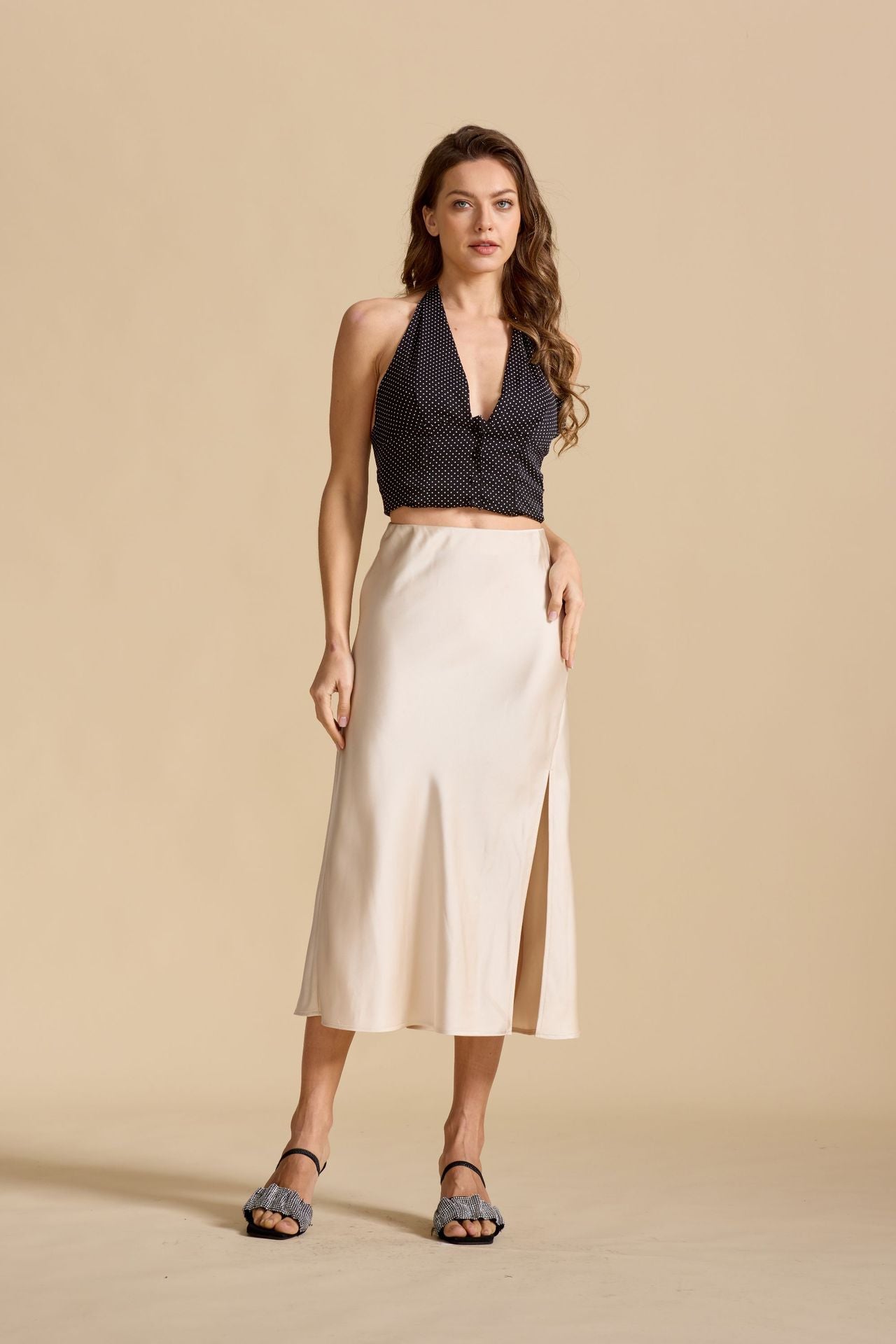 Skirt Satin Split front