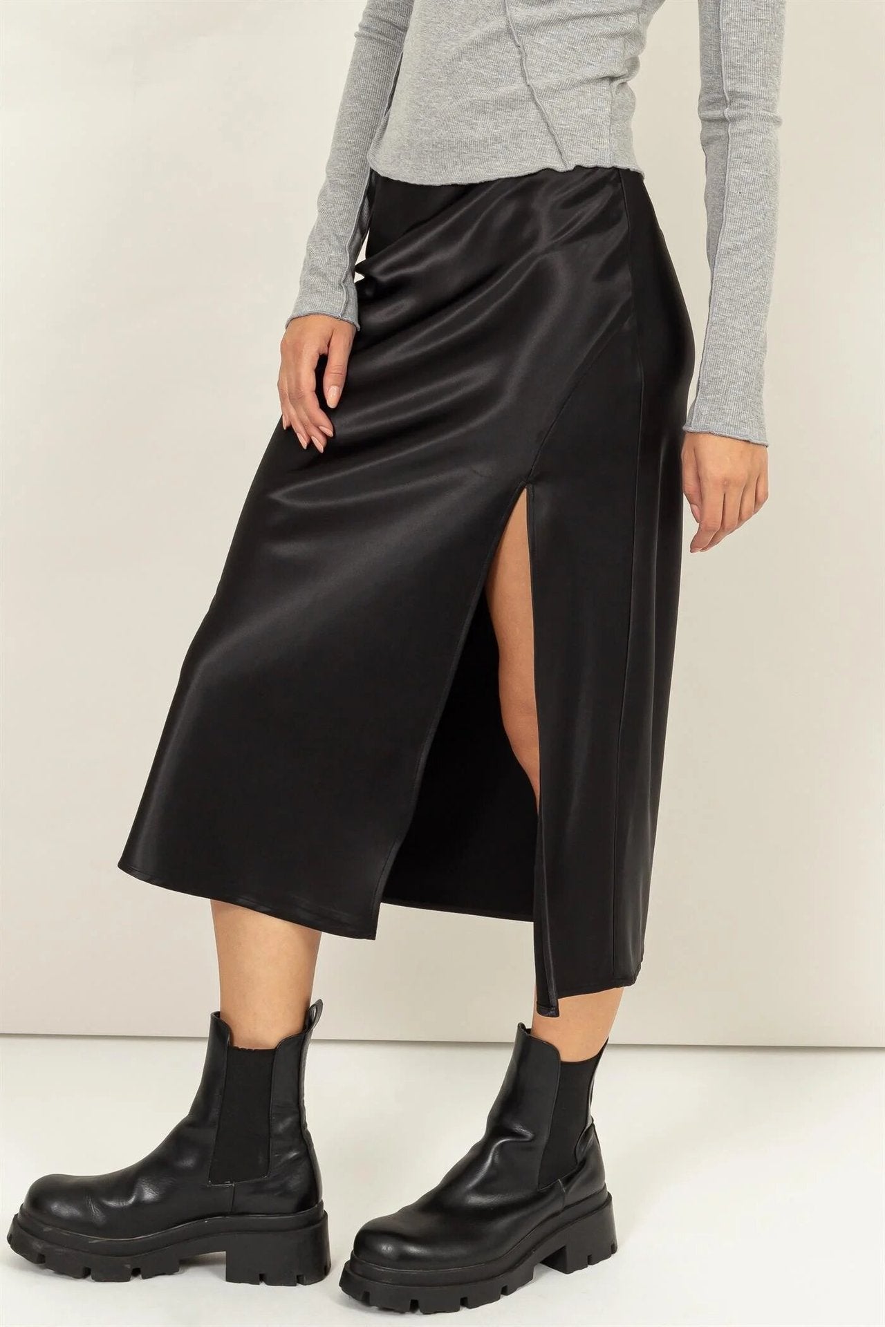 Skirt Satin Split front
