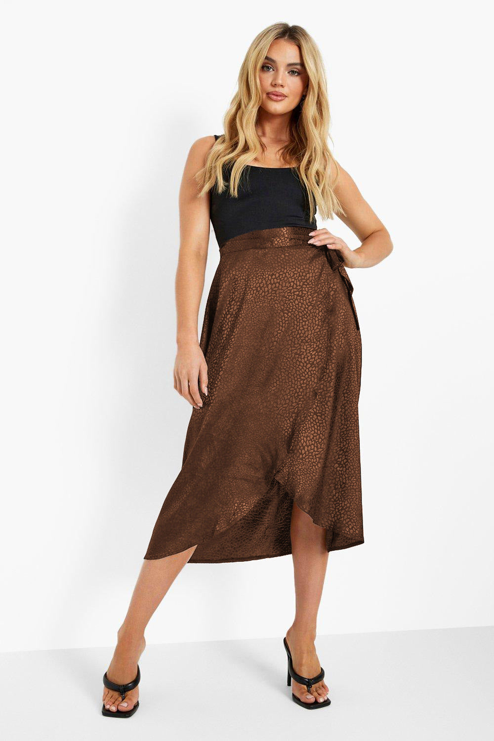 Leopard Satin Wrapped skirt one piece to wrap up