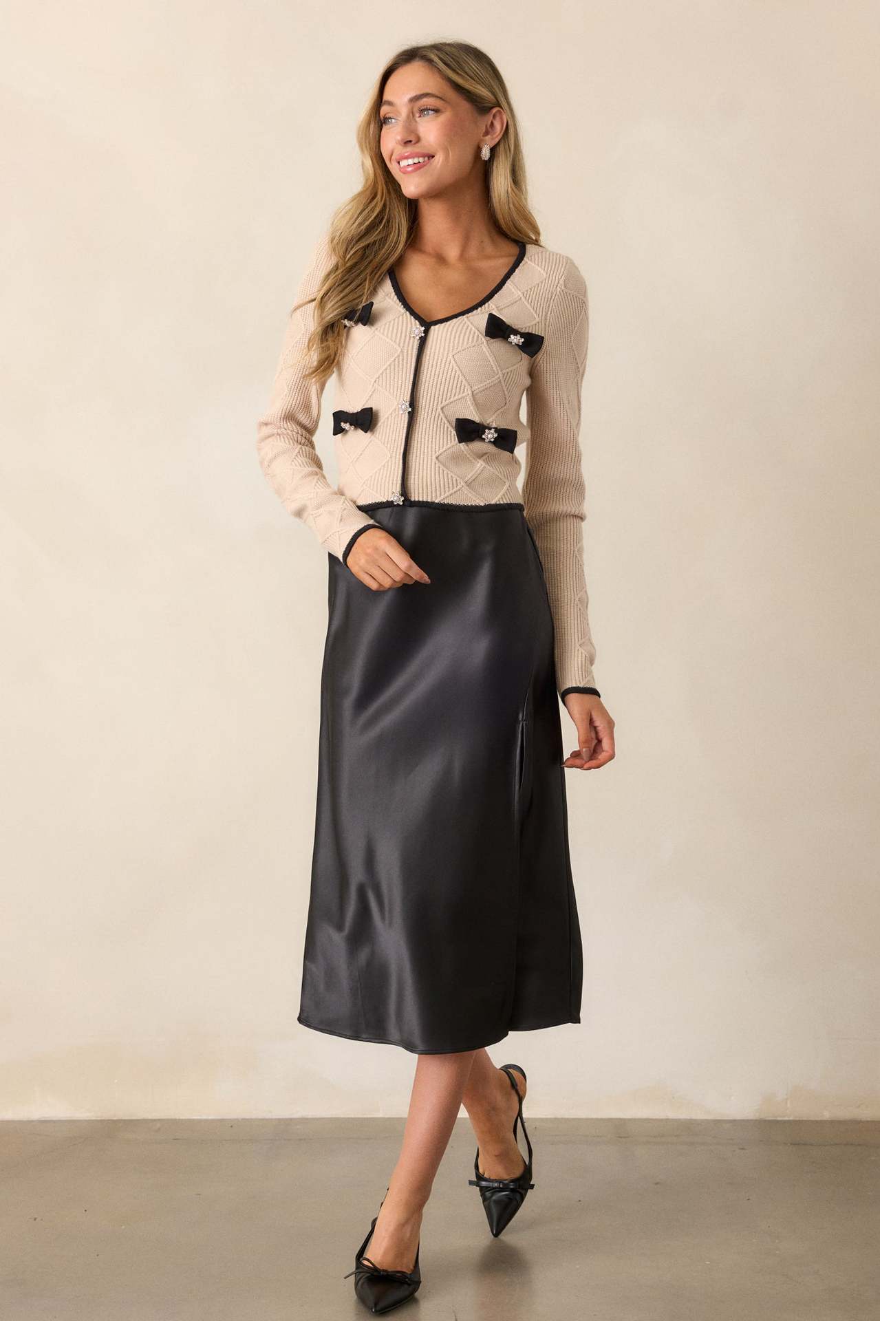 Skirt Satin Split front